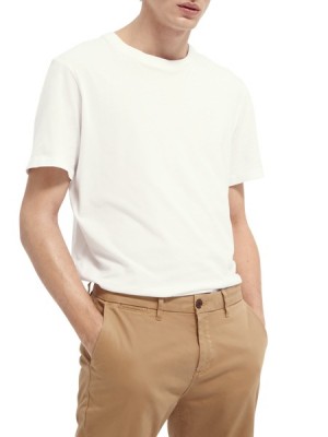 Scotch & Soda Basic T-Shirt Herren Weiß | SN-SAS56468
