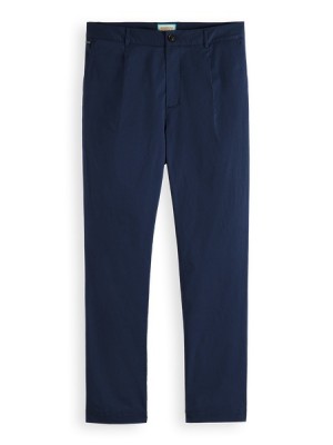 Scotch & Soda Blake - Stretch Poplin Falten Hose Herren Grau | SN-SAS56568