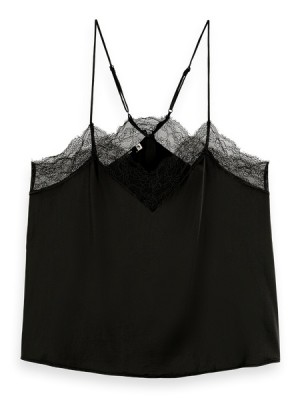 Scotch & Soda Camisole With Spitze Detail Oberteile Damen Schwarz | SN-SAS56752