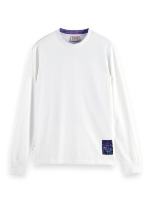 Scotch & Soda Day & Night Long Sleeve T-Shirt Herren Weiß | SN-SAS56492