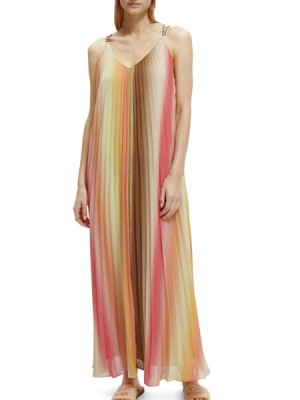 Scotch & Soda Falten Maxi Riemen Kleid Damen Mehrfarbig | SN-SAS56792