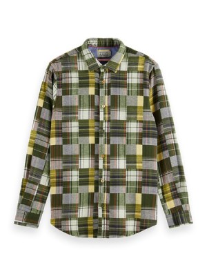 Scotch & Soda Flannel Check Hemd Herren Grün | SN-SAS56509