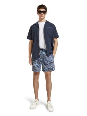 Scotch & Soda Mid-length Printed Swim Schwimmen Herren Navy Blau | SN-SAS56669