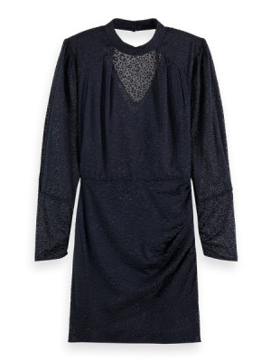 Scotch & Soda Mock Neck Mini With Open Back Detail Kleid Damen Navy | SN-SAS56809