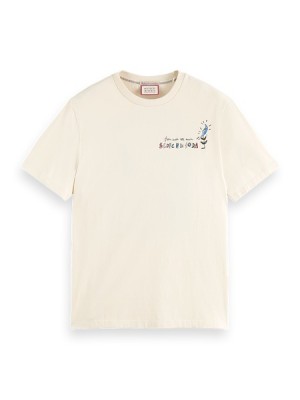 Scotch & Soda Music Artwork T-Shirt Herren Grau | SN-SAS56497