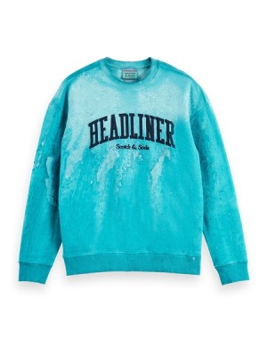 Scotch & Soda Oil-dye Sweatshirts Herren Blau | SN-SAS56439