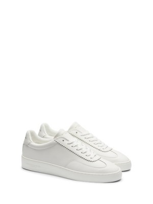 Scotch & Soda Plakka Leder Sneakers Herren Weiß | SN-SAS56691
