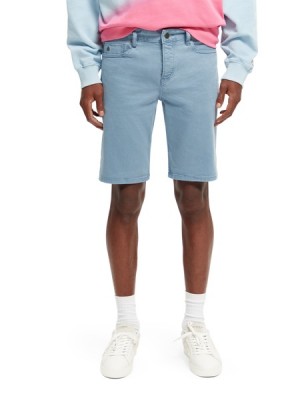 Scotch & Soda Ralston Garment-dyed Twill Kurze Hose Herren Blau | SN-SAS56649