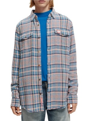 Scotch & Soda Regular Fit Checked Brushed Flannel Hemd Herren Mehrfarbig | SN-SAS56517