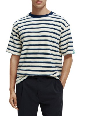 Scotch & Soda Relaxed Fit Gestreift Organic Baumwoll T-Shirt Herren Mehrfarbig | SN-SAS56443