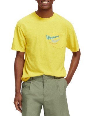 Scotch & Soda Relaxed Fit Pocketed T-Shirt Herren Gelb | SN-SAS56456