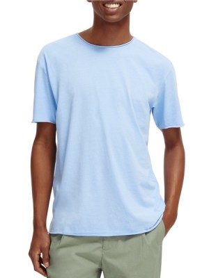 Scotch & Soda Relaxed Fit Raw Edge T-Shirt Herren Blau | SN-SAS56476