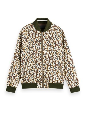 Scotch & Soda Reversible Bomber Jacken Herren Grau Braun | SN-SAS56614