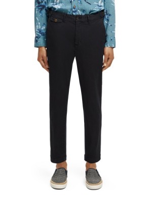 Scotch & Soda The Drift Regular Tapered-fit Twill Hose Herren Navy | SN-SAS56564