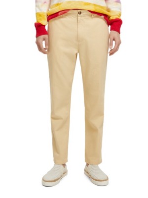 Scotch & Soda The Drift Regular Tapered-fit Hemp-blended Twill Hose Herren Braun | SN-SAS56569