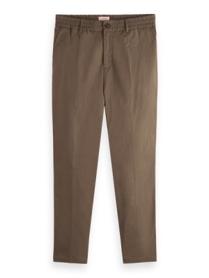 Scotch & Soda The Morton - Relaxed Slim-fit Stretch Poplin Hose Herren Dunkelgrau Braun | SN-SAS56578