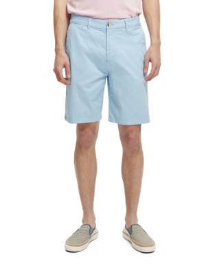 Scotch & Soda The Stuart Garment-dyed Kurze Hose Herren Blau | SN-SAS56655