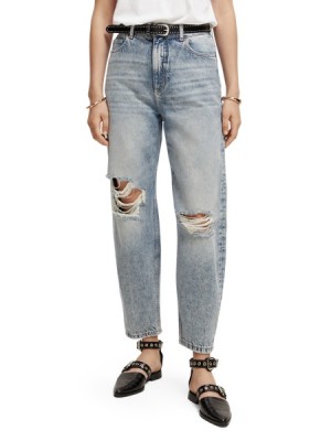 Scotch & Soda The Tide High-rise Balloon Fit Jeans Damen Blau | SN-SAS56832