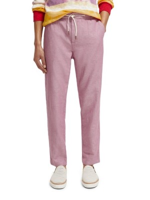 Scotch & Soda Warren Gerade Leg Linen-blended Hose Herren Rosa | SN-SAS56565