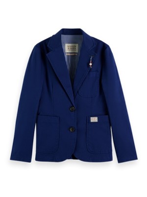 Scotch & Soda Workwear Single Breasted Blazer Damen Blau | SN-SAS56818