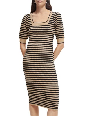 Scotch & Soda -sleeved Rib Knit Kleid Damen Mehrfarbig | SN-SAS56771