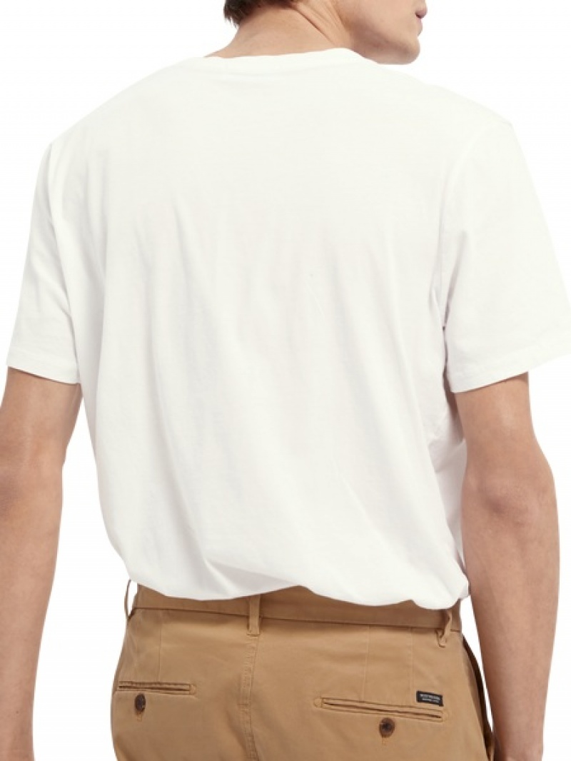 Scotch & Soda Basic T-Shirt Herren Weiß | SN-SAS56468
