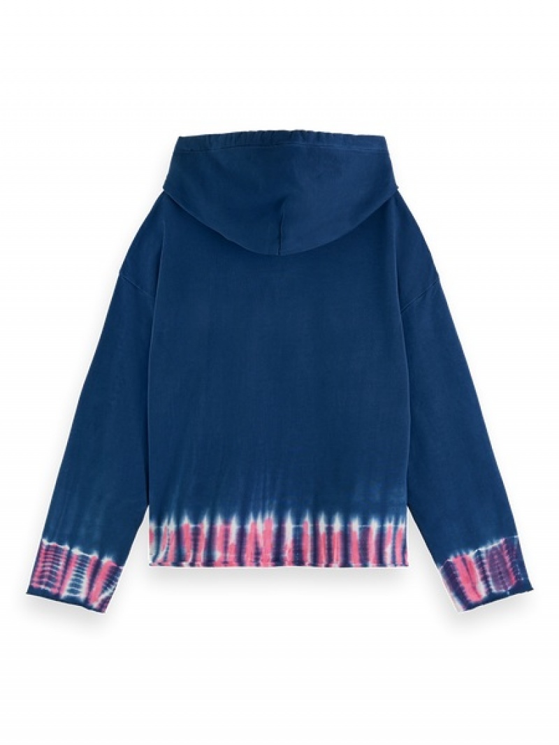 Scotch & Soda Baumwoll In Conversion Dip-dye Hoodie Damen Navy | SN-SAS56729