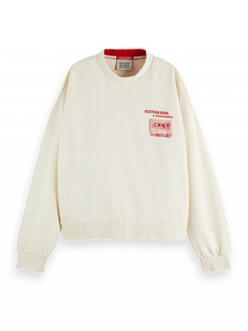 Scotch & Soda Baumwoll In Conversion Local Store Loose Fit Sweatshirts Damen Beige | SN-SAS56728
