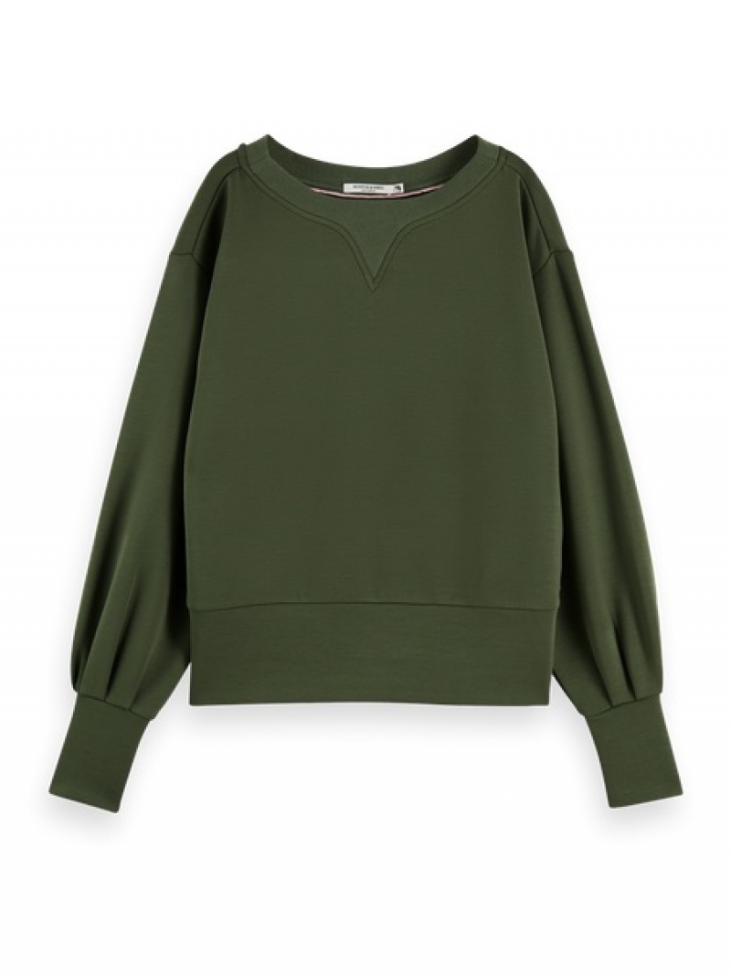 Scotch & Soda Boatneck Sweatshirts Damen Grün | SN-SAS56725
