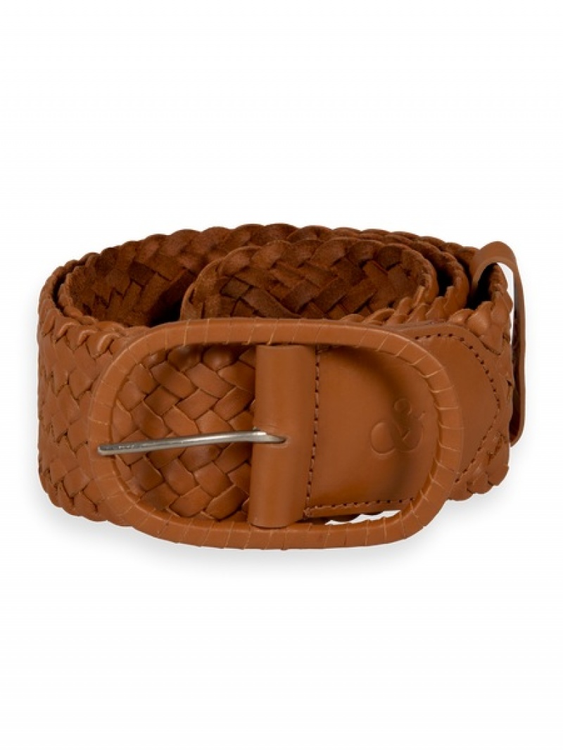 Scotch & Soda Braided Taille Gürtel Damen Braun | SN-SAS56906