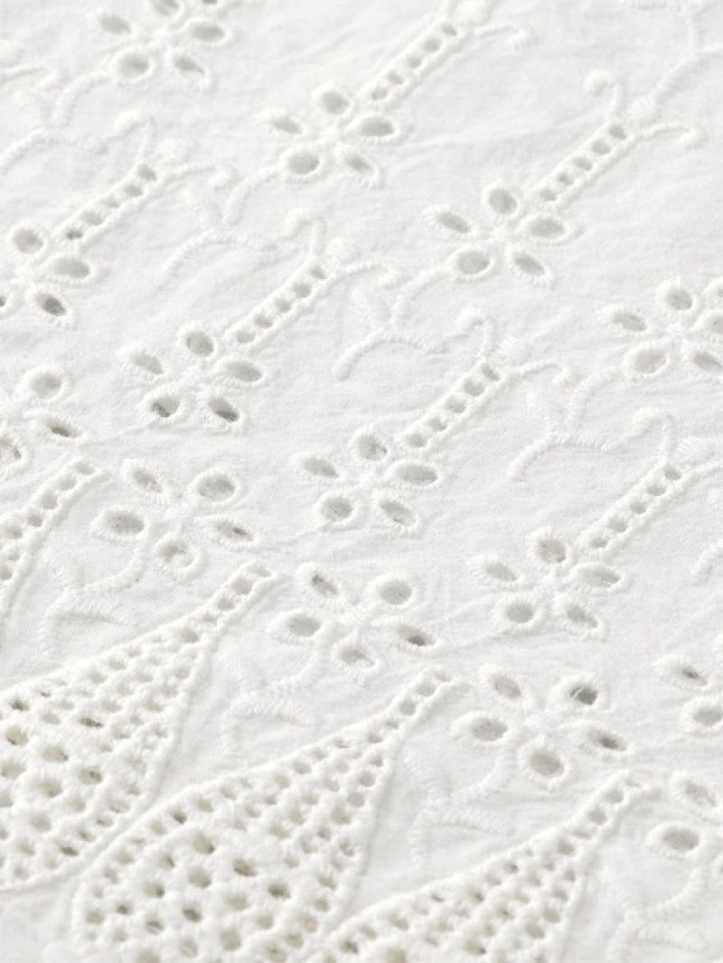 Scotch & Soda Broderie Anglaise Oberteile Damen Weiß | SN-SAS56758