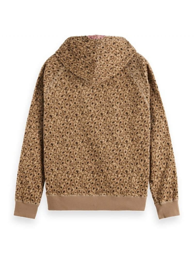 Scotch & Soda Corduroy Hoodie Herren Grau Braun | SN-SAS56441