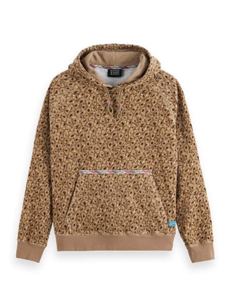 Scotch & Soda Corduroy Hoodie Herren Grau Braun | SN-SAS56441