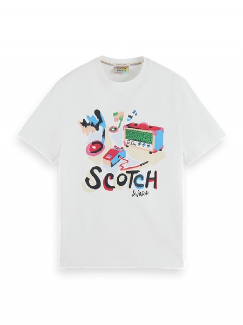 Scotch & Soda Day To Night Aw T-Shirt Herren Weiß | SN-SAS56494