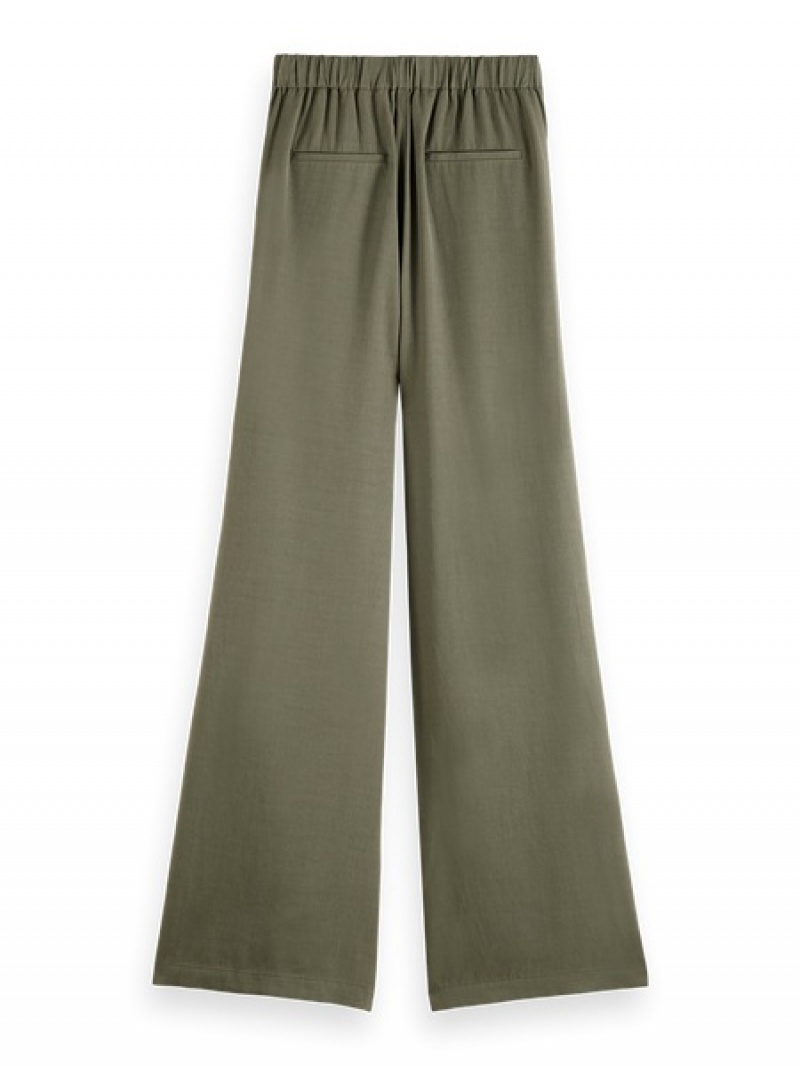 Scotch & Soda Eleni High-rise Weite Leg Pyjama Hose Damen Grün | SN-SAS56846