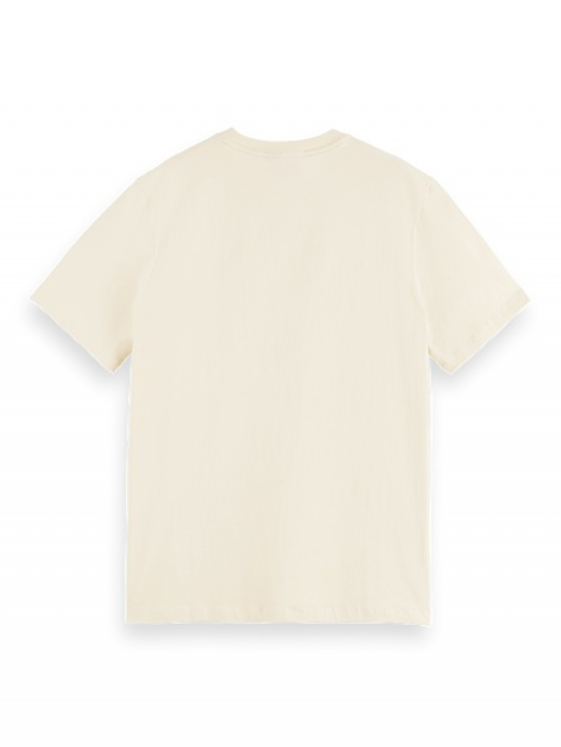 Scotch & Soda Embroidered Artwork T-Shirt Herren Grau | SN-SAS56485