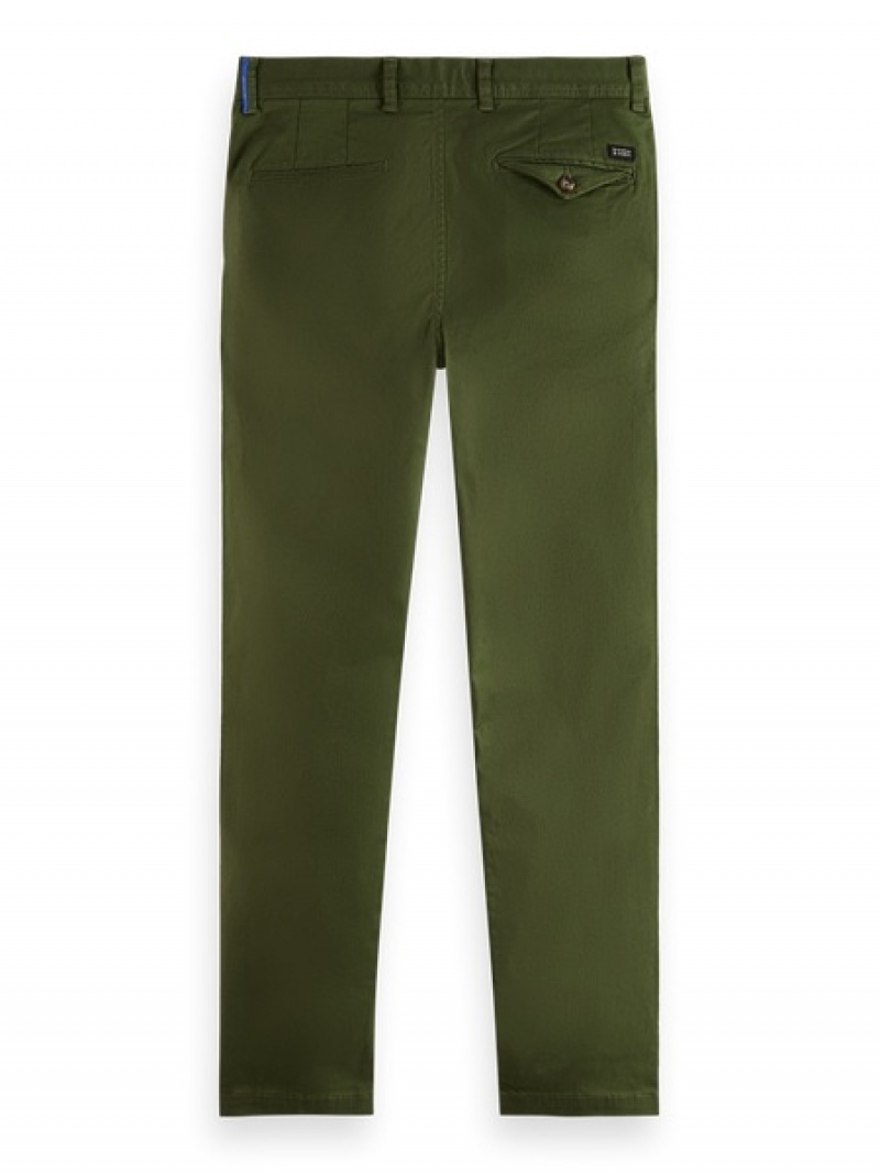 Scotch & Soda Essentials Stuart - Slim-fit Organic Baumwoll Stretch Hose Herren Grün | SN-SAS56596