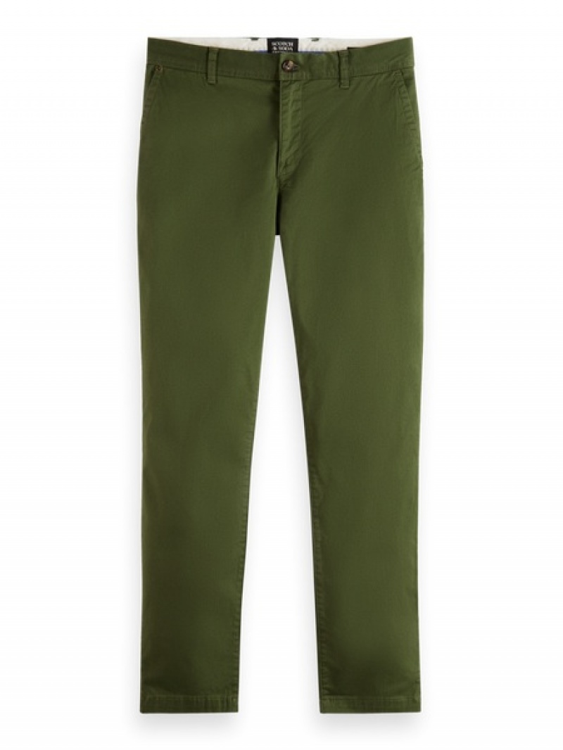 Scotch & Soda Essentials Stuart - Slim-fit Organic Baumwoll Stretch Hose Herren Grün | SN-SAS56596
