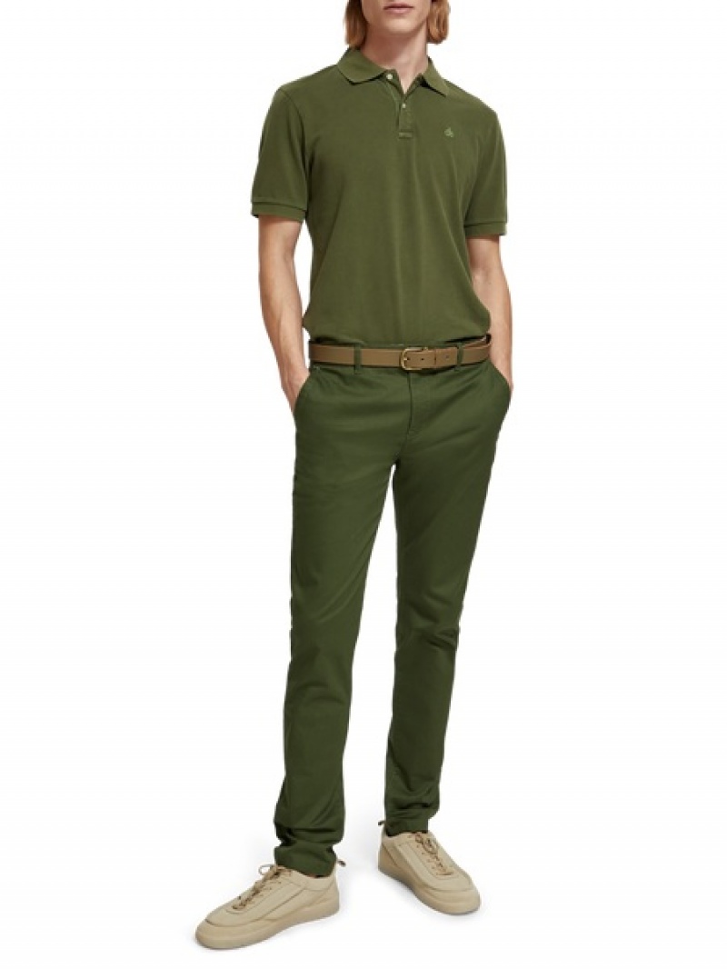 Scotch & Soda Essentials - Mott Super Slim-fit Stretch Twill Hose Herren Grün | SN-SAS56597