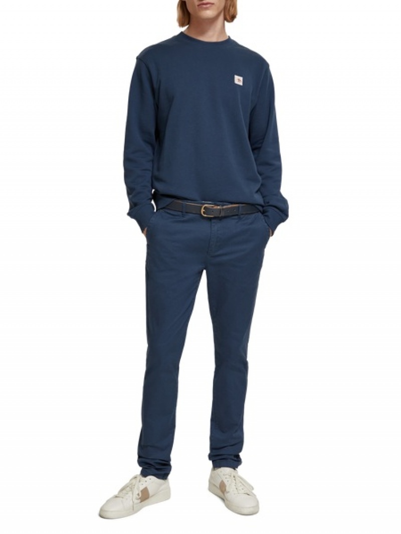 Scotch & Soda Essentials - Mott Super Slim-fit Stretch Twill Hose Herren Blau | SN-SAS56601