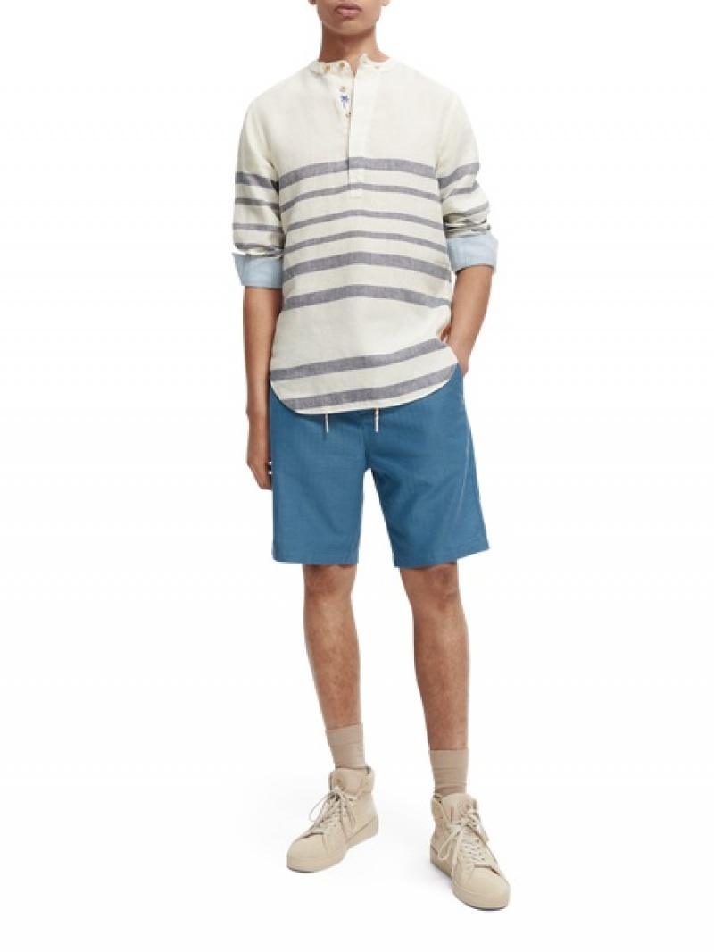 Scotch & Soda Fave Linen-blend Beach Kurze Hose Herren Grau | SN-SAS56644