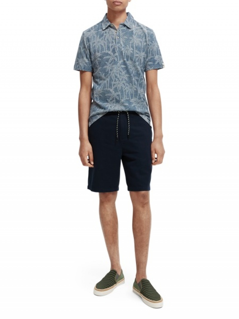 Scotch & Soda Fave Linen-blend Beach Kurze Hose Herren Navy | SN-SAS56645