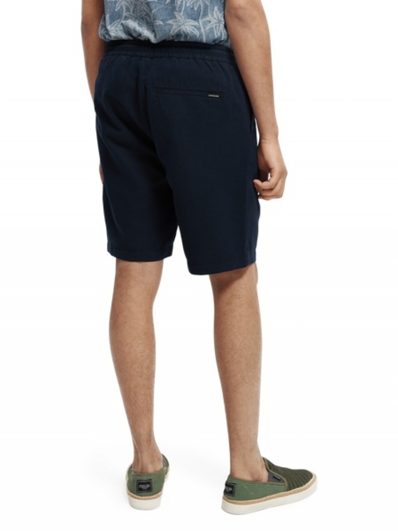 Scotch & Soda Fave Linen-blend Beach Kurze Hose Herren Navy | SN-SAS56645