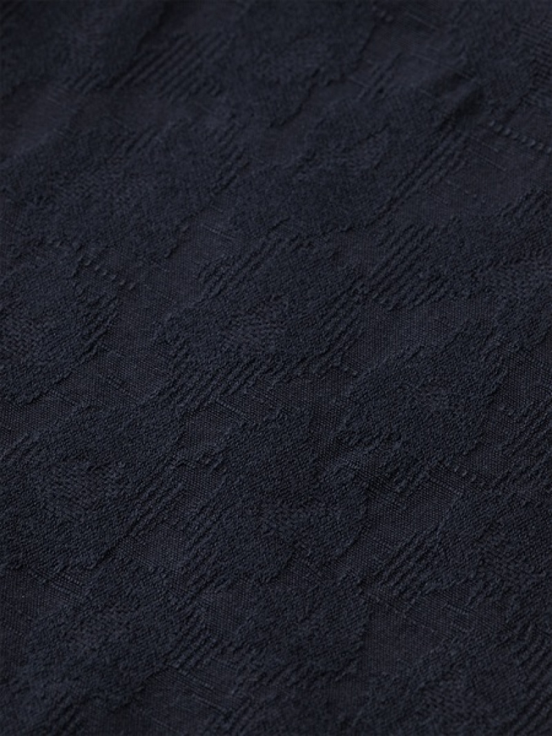 Scotch & Soda Fave - Jacquard Garment-dyed Bermuda Kurze Hose Herren Navy | SN-SAS56636
