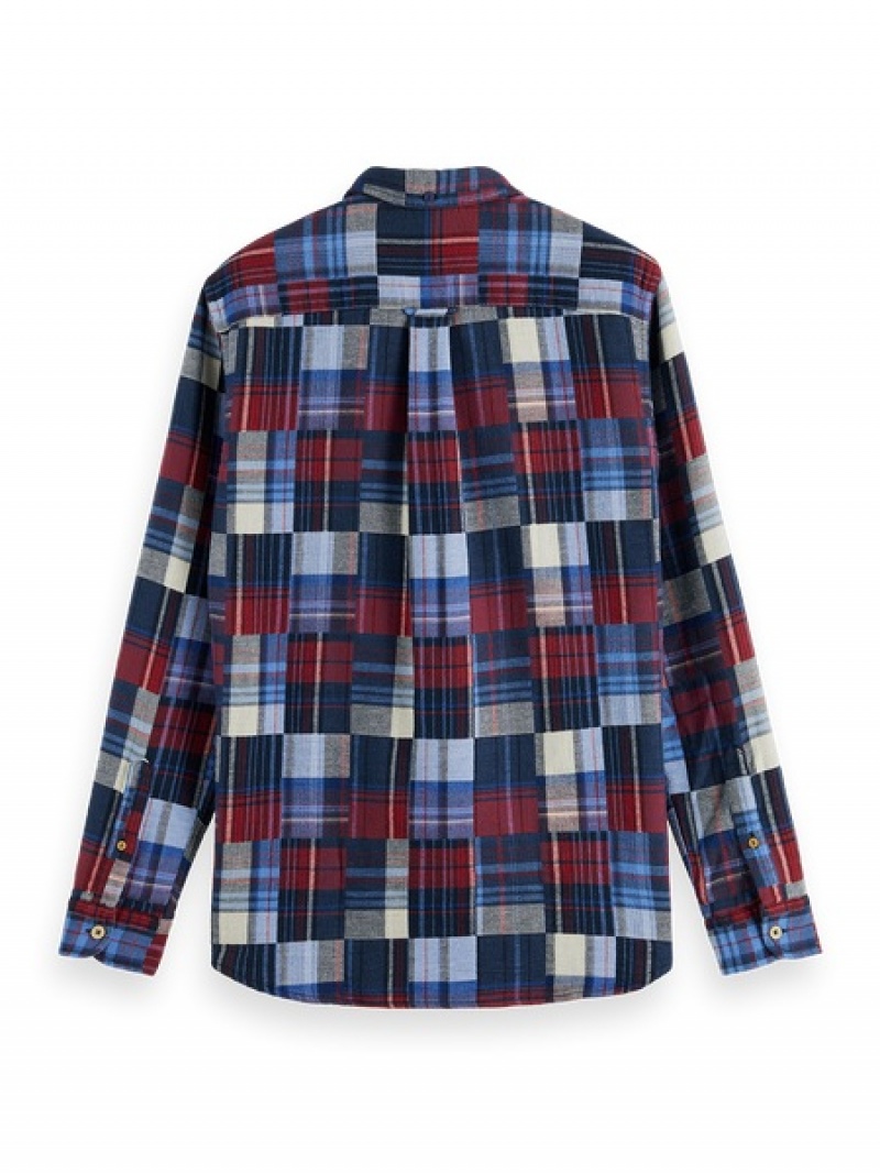 Scotch & Soda Flannel Check Hemd Herren Blau | SN-SAS56505