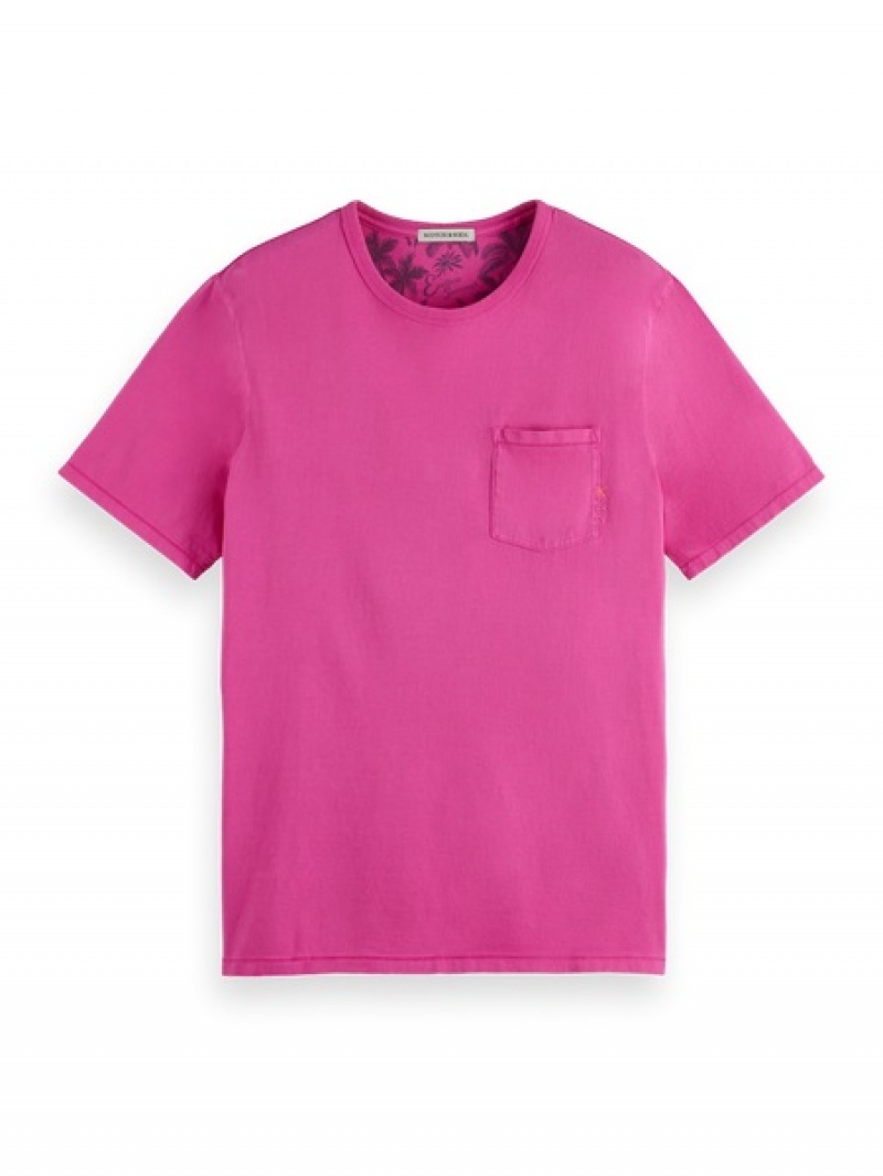 Scotch & Soda Garment Dye Pocket T-Shirt Herren Rosa | SN-SAS56448