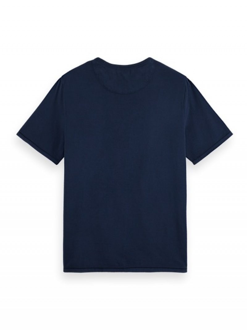 Scotch & Soda Garment Dye Pocket T-Shirt Herren Navy | SN-SAS56451