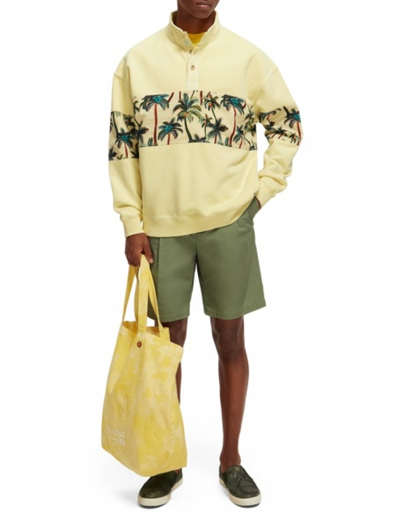 Scotch & Soda Garment-dyed High-neck Sweatshirts Herren Gelb | SN-SAS56424