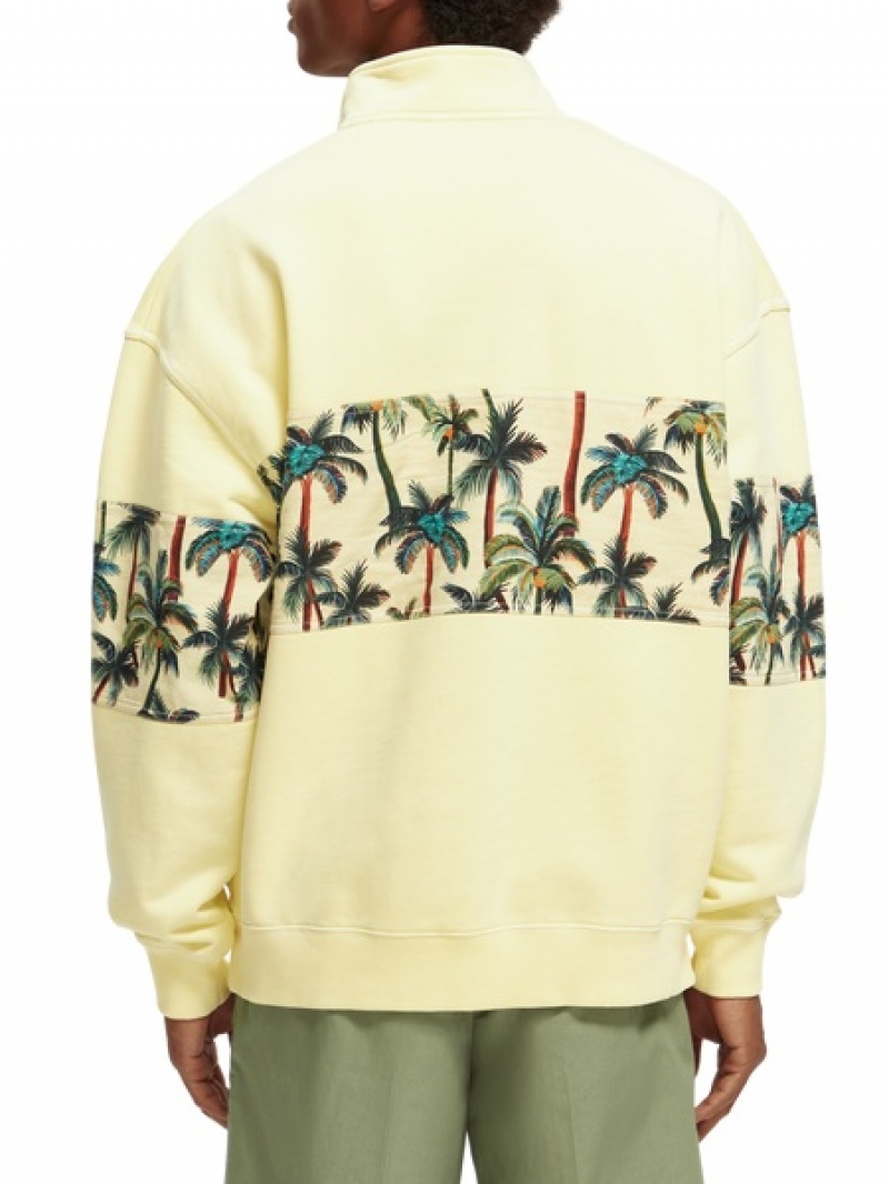 Scotch & Soda Garment-dyed High-neck Sweatshirts Herren Gelb | SN-SAS56424