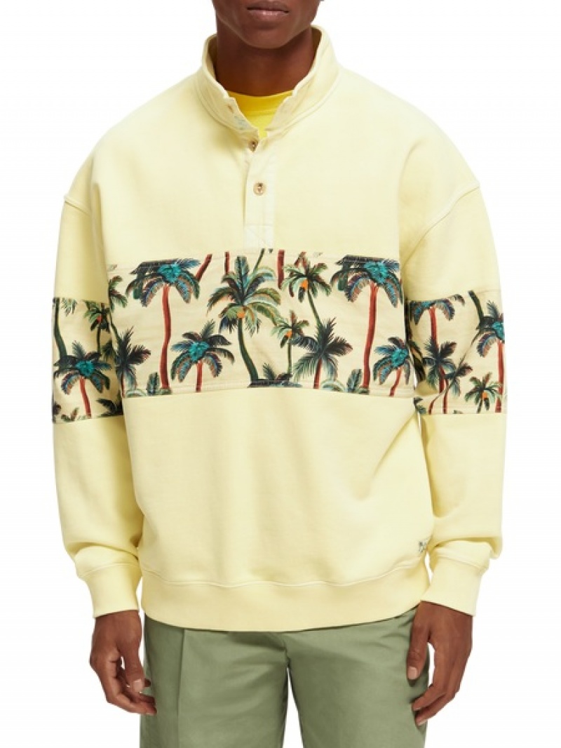 Scotch & Soda Garment-dyed High-neck Sweatshirts Herren Gelb | SN-SAS56424